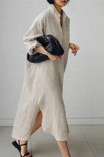 Load image into Gallery viewer, Cotton Linen Loose Irregular Shirt Dress leemho
