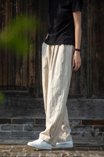 Load image into Gallery viewer, Solid Color Cotton Linen Loose Daily Trousers leemho
