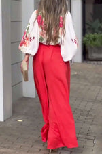 Load image into Gallery viewer, Printed Loose Top High Waist Pants Two-piece Suit leemho