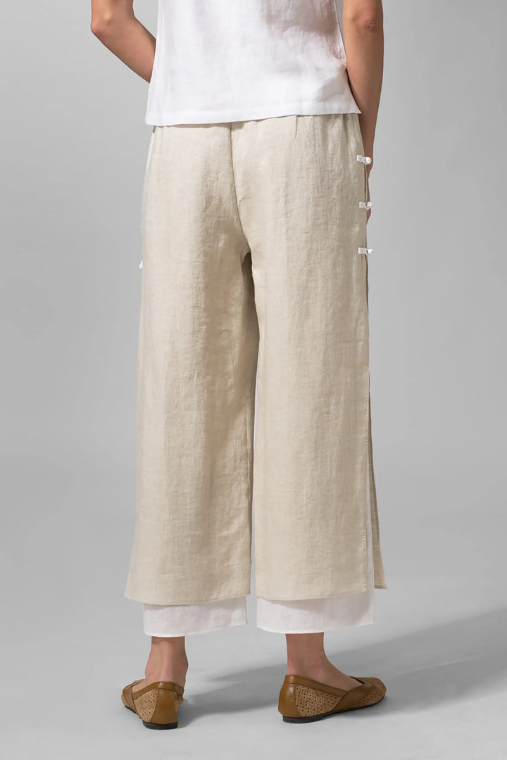Casual Vent Horn Linen Long Pants leemho