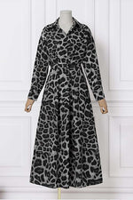 Load image into Gallery viewer, Leopard Print Long Sleeve Daily Oversized Dress leemho
