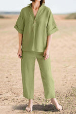 Load image into Gallery viewer, Solid Color Top Pants Set leemho