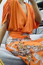 Load image into Gallery viewer, V-neck Top Printed Loose Pants Set leemho