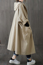 Load image into Gallery viewer, Loose Long Hooded Windbreaker With Large Pockets