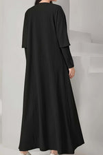 Load image into Gallery viewer, Two-Piece Pleated Knit Robe Jacket And Loose-Fitting Maxi Skirt Set
