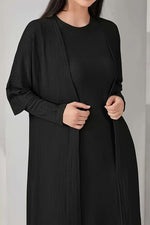 Load image into Gallery viewer, Two-Piece Pleated Knit Robe Jacket And Loose-Fitting Maxi Skirt Set

